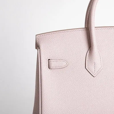 BIRKIN 25 EPSOM LEATHER MAUVE PALE WITH PALLADIUM HARDWARE (PHW) - 4