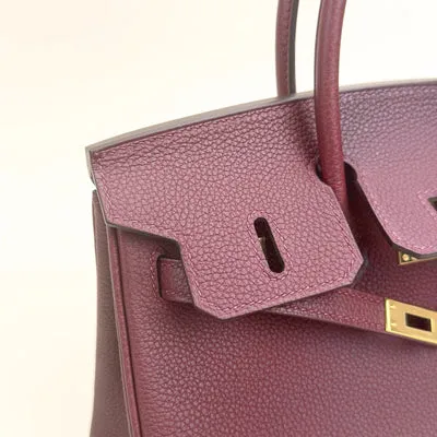 BIRKIN 25 TOGO LEATHER ROUGE H WITH GOLD HARDWARE (GHW) - 3