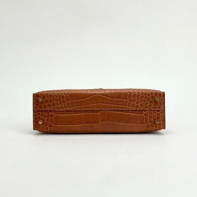 MINI KELLY II (20) MATTE MISSISSIPPIENSIS ALLIGATOR LEATHER GOLD WITH GOLD HARDWARE (GHW) - 4