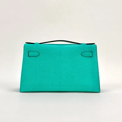 KELLY POCHETTE LIZARD LEATHER VERT VERONE WITH PALLADIUM HARDWARE (PHW) - 2