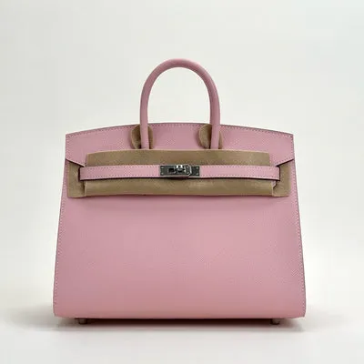 BIRKIN 25 EPSOM LEATHER (SELLIER SHAPE) ROSE SAKURA WITH PALLADIUM HARDWARE (PHW) - 1
