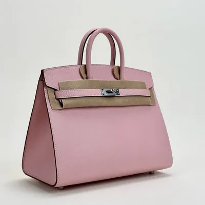 BIRKIN 25 EPSOM LEATHER (SELLIER SHAPE) ROSE SAKURA WITH PALLADIUM HARDWARE (PHW) - 2