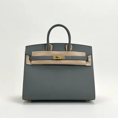 BIRKIN 25 EPSOM LEATHER (SELLIER SHAPE) GRIS MEYER WITH GOLD HARDWARE (GHW) - 1