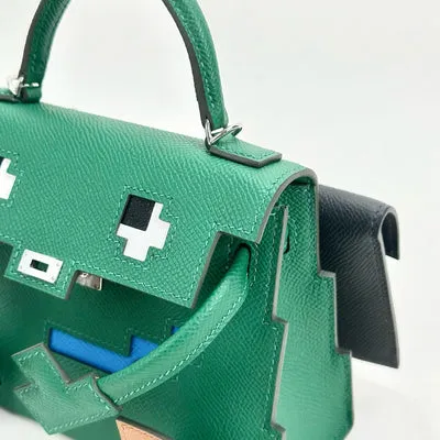 KELLY PICTO DOLL EPSOM LEATHER VERT VERTIGO WITH PALLADIUM HARDWARE (PHW) - 5