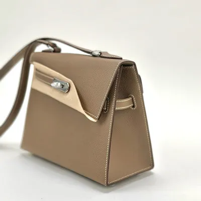 KELLY DESORDRE EPSOM LEATHER ETOUPE WITH PALLADIUM HARDWARE (PHW) - 3