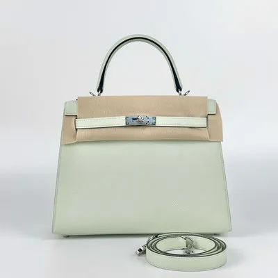 KELLY 25 EPSOM LEATHER VERT FIZZ WITH PALLADIUM HARDWARE (PHW) - 1
