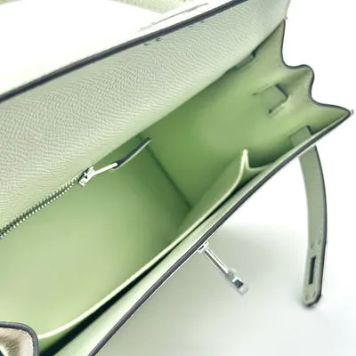 KELLY 25 EPSOM LEATHER VERT FIZZ WITH PALLADIUM HARDWARE (PHW) - 4