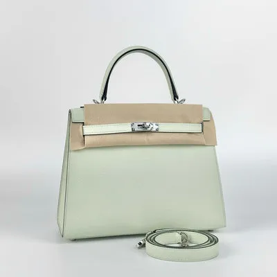 KELLY 25 EPSOM LEATHER VERT FIZZ WITH PALLADIUM HARDWARE (PHW) - 2