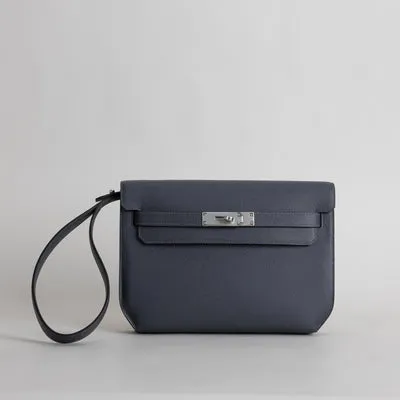 KELLY DEPECHES 25 EPSOM LEATHER ARDOISE WITH PALLADIUM HARDWARE (PHW)