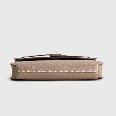 KELLY DEPECHES 25 TOGO LEATHER ETOUPE WITH PALLADIUM HARDWARE (PHW) - 5