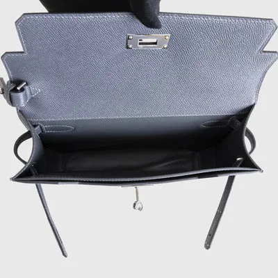 KELLY DEPECHES 25 EPSOM LEATHER GRIS MISTY WITH PALLADIUM HARDWARE (PHW) - 3