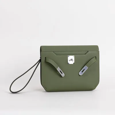 KELLY DEPECHES 25 TOGO LEATHER VERT OLIVE WITH PALLADIUM HARDWARE (PHW) - 3