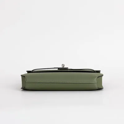 KELLY DEPECHES 25 TOGO LEATHER VERT OLIVE WITH PALLADIUM HARDWARE (PHW) - 4
