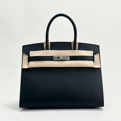 BIRKIN 30 EPSOM LEATHER (SELLIER SHAPE) NOIR (BLACK) WITH PALLADIUM HARDWARE (PHW) - 1
