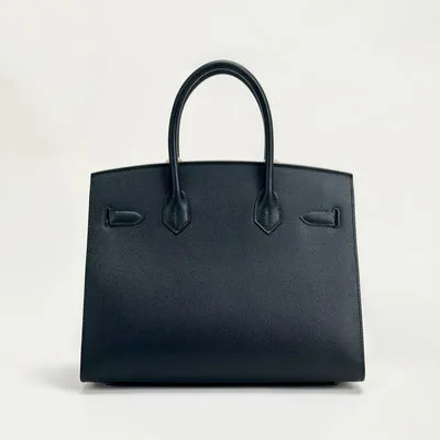 BIRKIN 30 EPSOM LEATHER (SELLIER SHAPE) NOIR (BLACK) WITH PALLADIUM HARDWARE (PHW) - 2