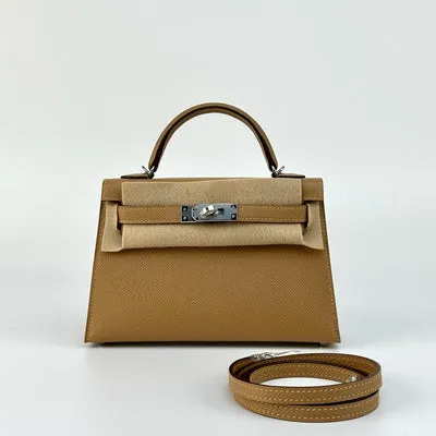 MINI KELLY II (20) EPSOM LEATHER CHAI WITH PALLADIUM HARDWARE (PHW) - 1