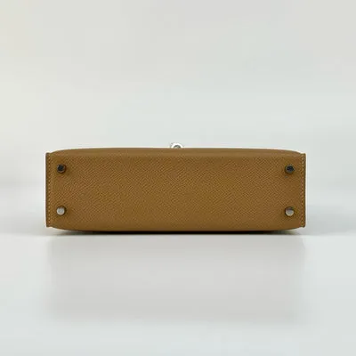 MINI KELLY II (20) EPSOM LEATHER CHAI WITH PALLADIUM HARDWARE (PHW) - 5