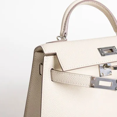 MINI KELLY II (20) EPSOM LEATHER CRAIE WITH PALLADIUM HARDWARE (PHW) - 4