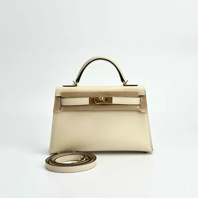 MINI KELLY II (20) EPSOM LEATHER NATA WITH GOLD HARDWARE (GHW) - 1