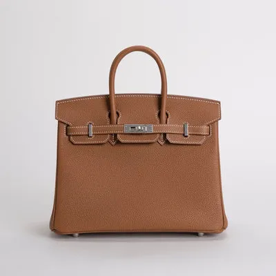 BIRKIN 25 TOGO LEATHER GOLD WITH PALLADIUM HARDWARE (PHW) - 1