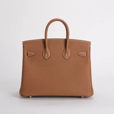 BIRKIN 25 TOGO LEATHER GOLD WITH PALLADIUM HARDWARE (PHW) - 2