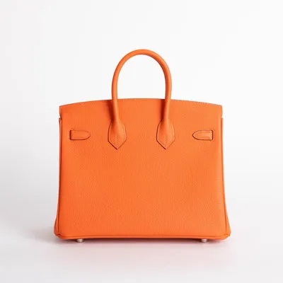 BIRKIN 25 TOGO LEATHER ORANGE WITH PALLADIUM HARDWARE (PHW) - 2