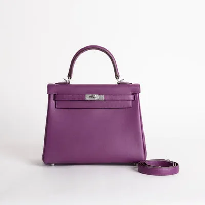 KELLY 25 SWIFT LEATHER ANEMONE WITH PALLADIUM HARDWARE (PHW) - 1