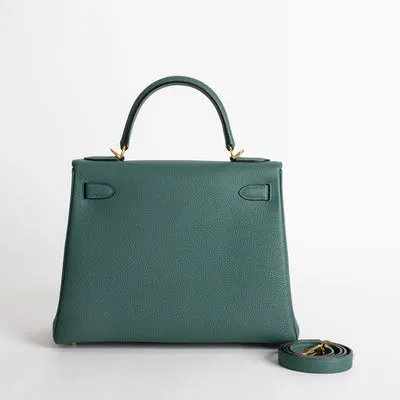 KELLY 28 TOGO LEATHER MALACHITE WITH GOLD HARDWARE (GHW) - 2