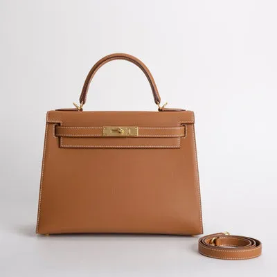 KELLY 28 EPSOM LEATHER GOLD WITH GOLD HARDWARE (GHW) - 1