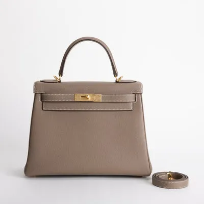 KELLY 28 TOGO LEATHER ETOUPE WITH GOLD HARDWARE (GHW) - 1