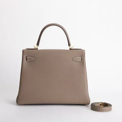 KELLY 28 TOGO LEATHER ETOUPE WITH GOLD HARDWARE (GHW) - 2