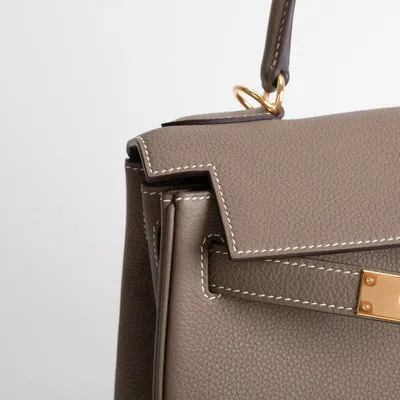 KELLY 28 TOGO LEATHER ETOUPE WITH GOLD HARDWARE (GHW) - 3