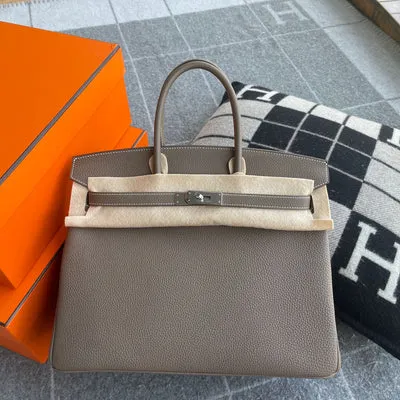 BIRKIN 35 TOGO LEATHER ETOUPE PALLADIUM HARDWARE (PHW) - 1
