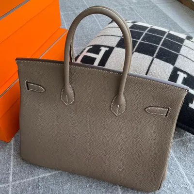 BIRKIN 35 TOGO LEATHER ETOUPE PALLADIUM HARDWARE (PHW) - 2