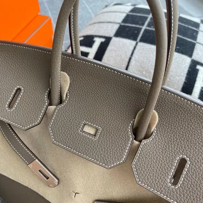 BIRKIN 35 TOGO LEATHER ETOUPE PALLADIUM HARDWARE (PHW) - 3