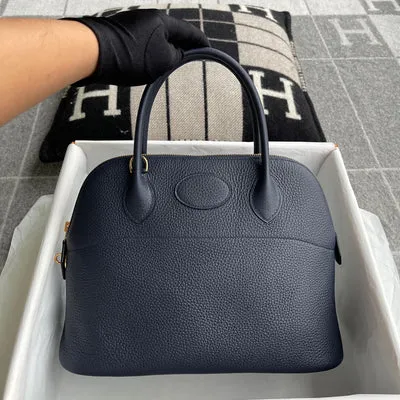 BOLIDE 31 CLEMENCE LEATHER BLEU NUIT WITH GOLD HARDWARE (GHW) - 1