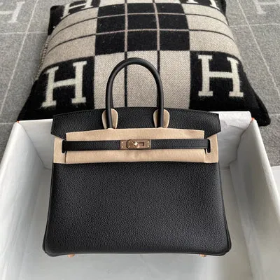 BIRKIN 25 TOGO LEATHER NOIR (BLACK) WITH ROSE GOLD HARDWARE (RGHW) - 1