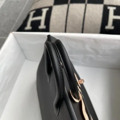 BIRKIN 25 TOGO LEATHER NOIR (BLACK) WITH ROSE GOLD HARDWARE (RGHW) - 5