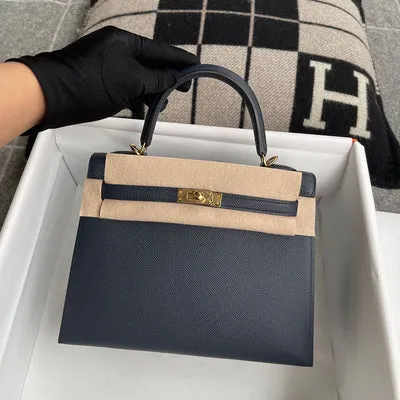 KELLY 25 EPSOM LEATHER BLEU NUIT WITH GOLD HARDWARE (GHW) - 1
