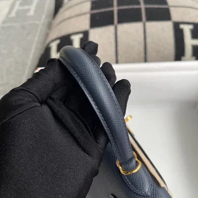 KELLY 25 EPSOM LEATHER BLEU NUIT WITH GOLD HARDWARE (GHW) - 7
