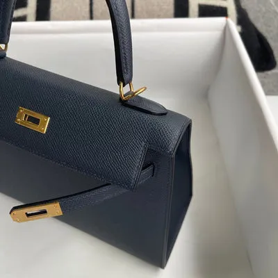 KELLY 25 EPSOM LEATHER BLEU NUIT WITH GOLD HARDWARE (GHW) - 3