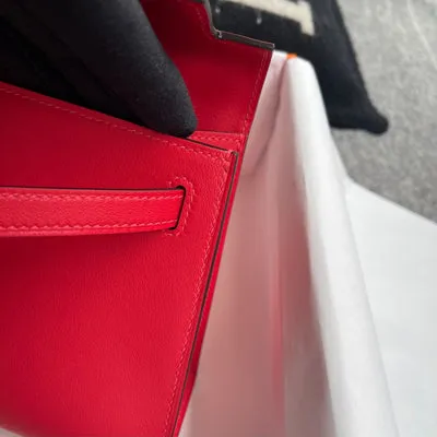 KELLY POCHETTE SWIFT LEATHER ROUGE DE COUER WITH GOLD HARDWARE (GHW) - 4