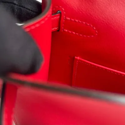 KELLY POCHETTE SWIFT LEATHER ROUGE DE COUER WITH GOLD HARDWARE (GHW) - 3