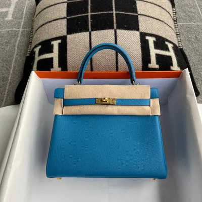 KELLY 25 TOGO LEATHER BLEU FRIDA WITH GOLD HARDWARE (GHW) - 1