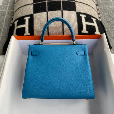KELLY 25 TOGO LEATHER BLEU FRIDA WITH GOLD HARDWARE (GHW) - 6