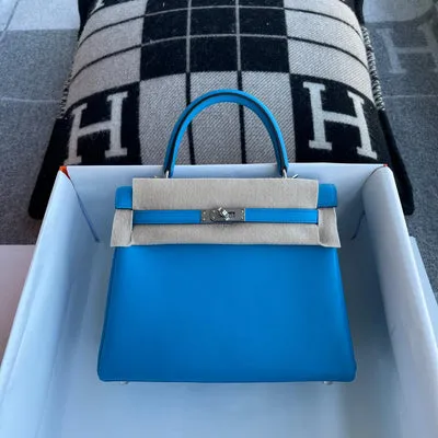 KELLY 25 SWIFT LEATHER BLEU FRIDA WITH PALLADIUM HARDWARE (PHW) - 1