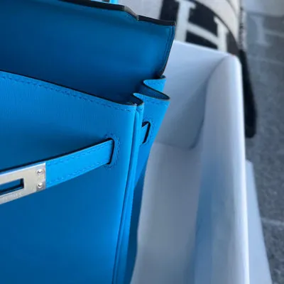 KELLY 25 SWIFT LEATHER BLEU FRIDA WITH PALLADIUM HARDWARE (PHW) - 5