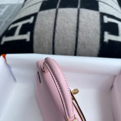 MINI KELLY II (20) CHEVRE LEATHER ROSE SAKURA WITH GOLD HARDWARE (GHW) - 5