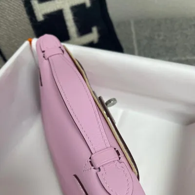 KELLY POCHETTE SWIFT LEATHER ROSE MAUVE SYLVESTRE WITH PALLADIUM HARDWARE (PHW) - 5