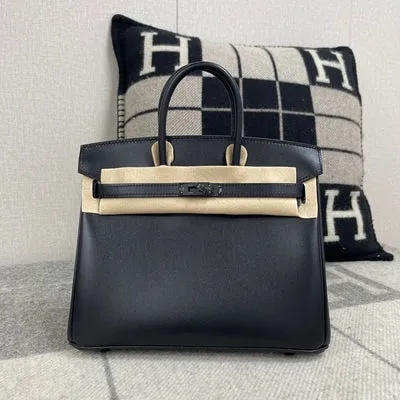 BIRKIN 25 SO BLACK BOX CALF LEATHER WITH PVD BLACK HARDWARE (LIMITED) - 1
